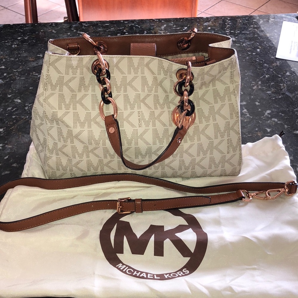 Rose Gold and Tortoise Shell Michael Kors Handbag